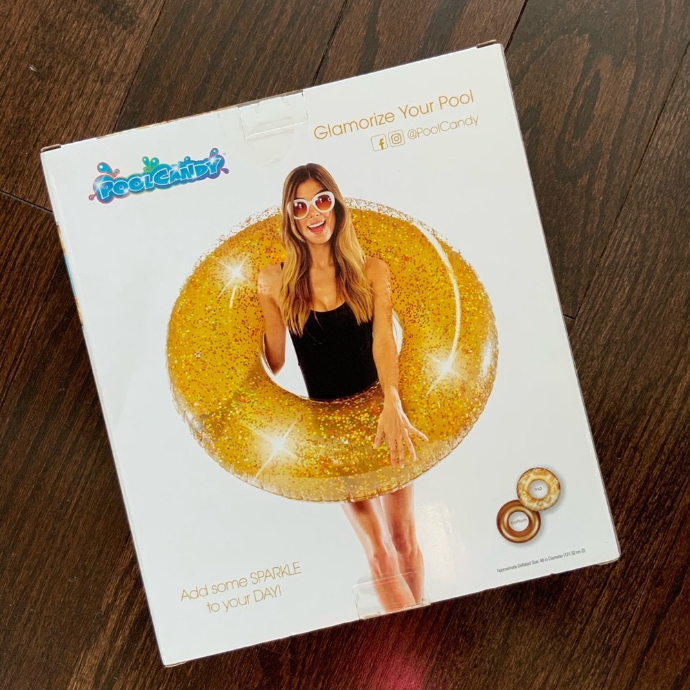 Pool Candy Chunky Glitterfied Gold Jumbo Pool Ring